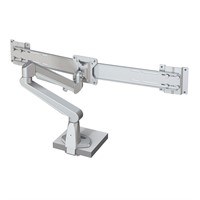 Elevate Dual Monitor Arm 58 - 2×6 kg, gasfjädrad, dual bar, silver